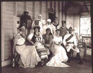 A photograph of Jack London's hashish party on the Snark.