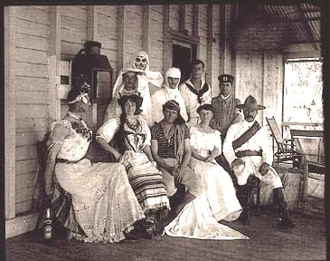 A photograph of Jack London's hashish party on the Snark.