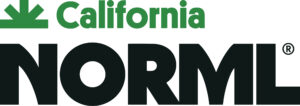Logo of California NORML with a green, upward-pointing arrow representing a tree above the word "California" in green, and the acronym "NORML" in black, capital letters below. Perfect for promoting events like the Policy Webinar on August 25 discussing California Cannabis Law. CA Norml