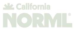 Logo for California NORML featuring stylized text and a cannabis leaf graphic above the word “California.” The word “NORML” is written in large, bold letters below. CA Norml