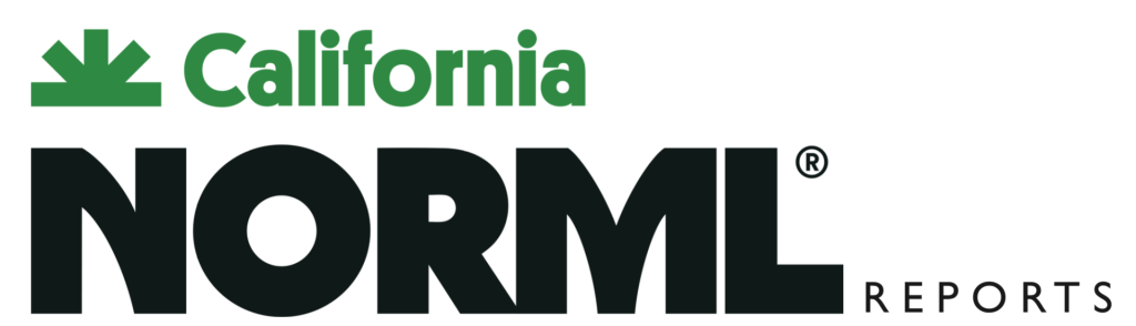 Logo for "California NORML Reports" featuring green text for "California" with a stylized cannabis leaf above it, and bold black text for "NORML REPORTS" below—perfect for updates on CA Hemp Regulations or CDPH hearing news. CA Norml